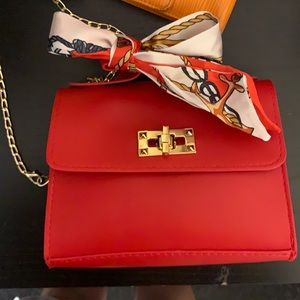 Red shoulder bag